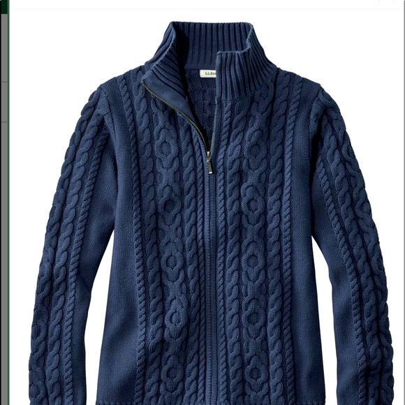 L.L. Bean Sweaters Ll Bean Womens Cable Sweater Zipfront Cardigan